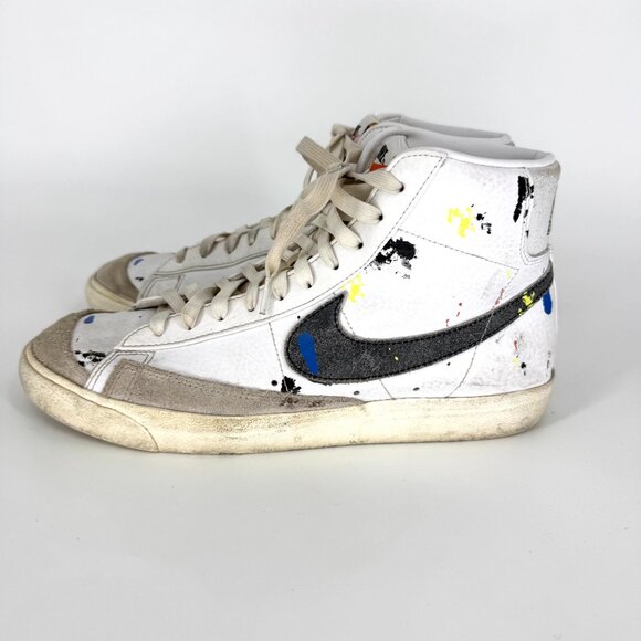 Nike Blazer Mid '77 "Paint Splatter" Men's Sneakers White DC7331-100 Sz 11 - Picture 2 of 9